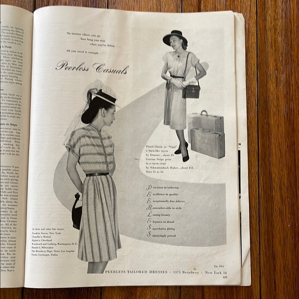 Peerless New York Tailored Dresses Ad